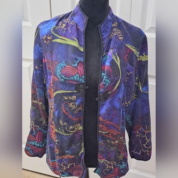 Chico's 100% Silk Kimono/Jacket     Size 1 - Picture 4 of 11